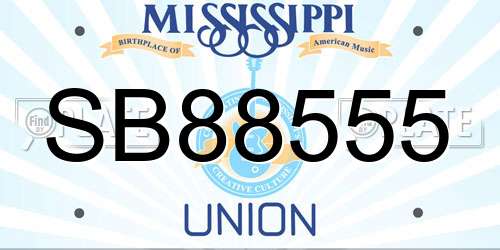 SB88555 Mississippi License Plate