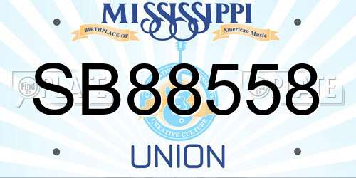 SB88558 Mississippi License Plate
