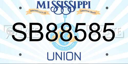 SB88585 Mississippi License Plate