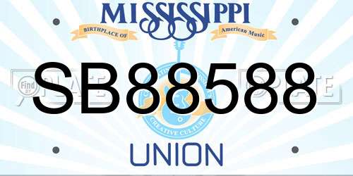 SB88588 Mississippi License Plate
