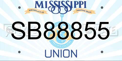 SB88855 Mississippi License Plate