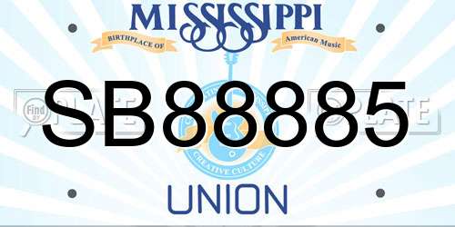 SB88885 Mississippi License Plate