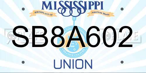 SB8A602 Mississippi License Plate