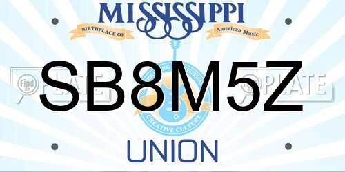 SB8M5Z Mississippi License Plate