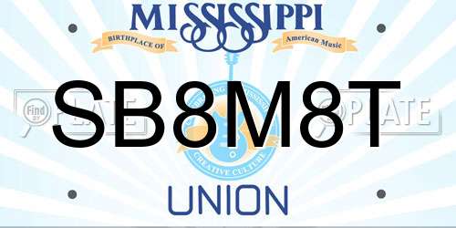 SB8M8T Mississippi License Plate