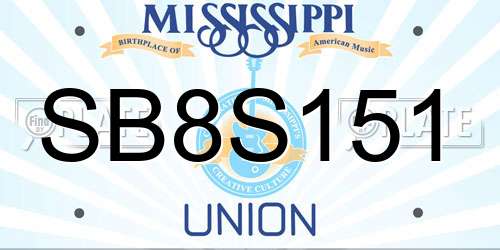 SB8S151 Mississippi License Plate