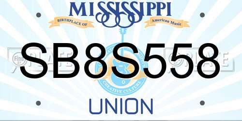 SB8S558 Mississippi License Plate