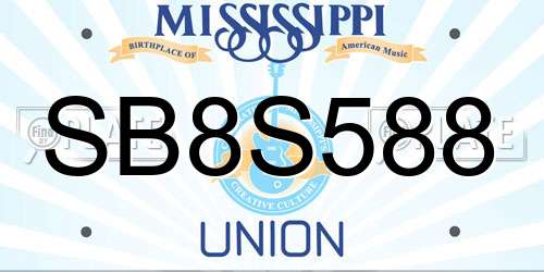 SB8S588 Mississippi License Plate