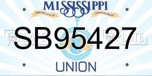 SB95427 Mississippi License Plate