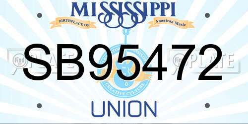 SB95472 Mississippi License Plate