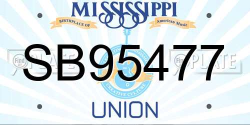 SB95477 Mississippi License Plate