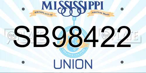 SB98422 Mississippi License Plate