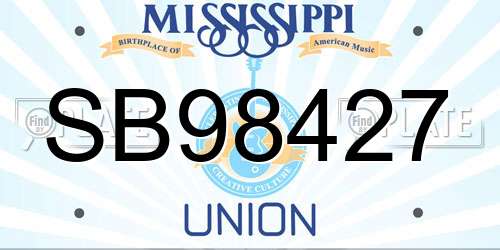 SB98427 Mississippi License Plate