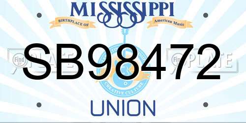 SB98472 Mississippi License Plate