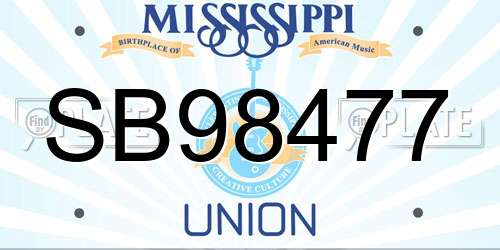 SB98477 Mississippi License Plate