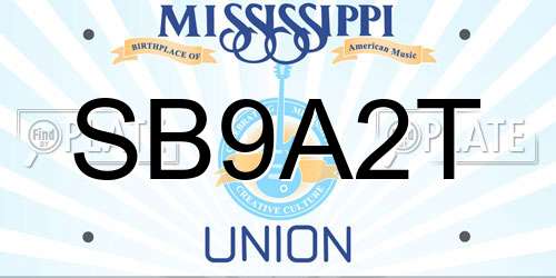 SB9A2T Mississippi License Plate