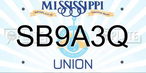SB9A3Q Mississippi License Plate