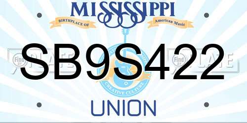 SB9S422 Mississippi License Plate