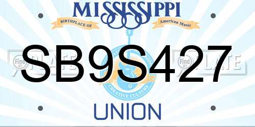 SB9S427 Mississippi License Plate