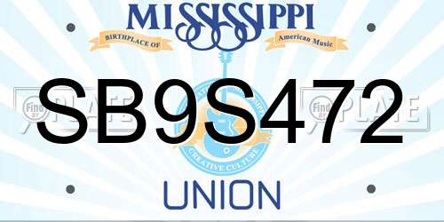 SB9S472 Mississippi License Plate