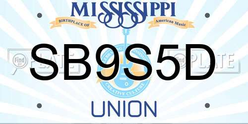 SB9S5D Mississippi License Plate