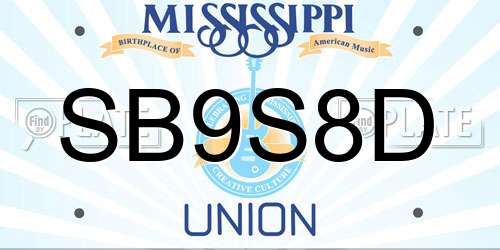 SB9S8D Mississippi License Plate