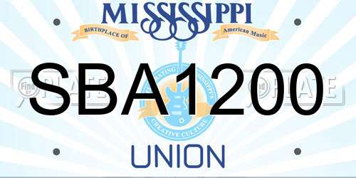 SBA1200 Mississippi License Plate