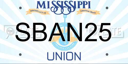 SBAN25 Mississippi License Plate