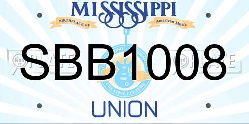 SBB1008 Mississippi License Plate