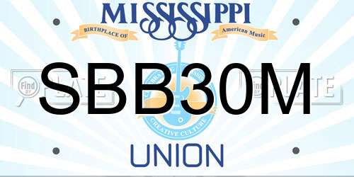 SBB30M Mississippi License Plate