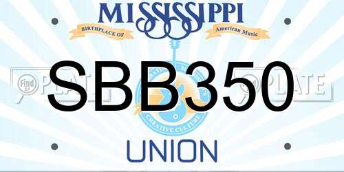 SBB350 Mississippi License Plate