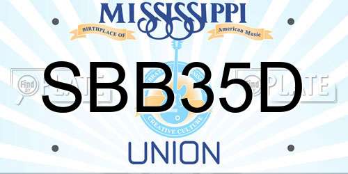 SBB35D Mississippi License Plate