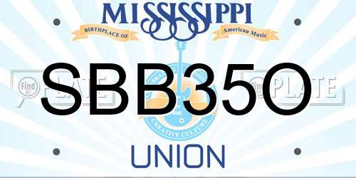 SBB35O Mississippi License Plate