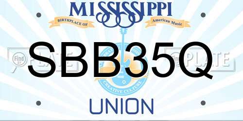 SBB35Q Mississippi License Plate
