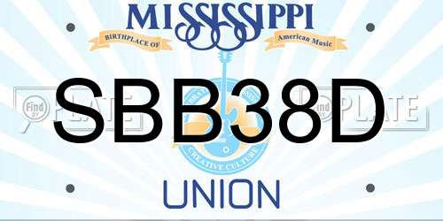 SBB38D Mississippi License Plate