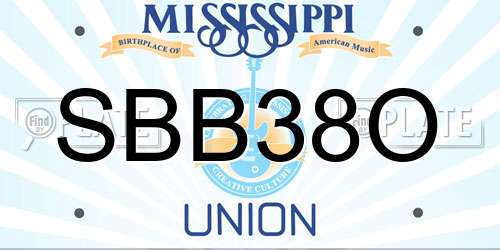 SBB38O Mississippi License Plate
