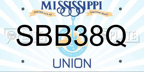 SBB38Q Mississippi License Plate
