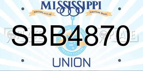 SBB4870 Mississippi License Plate