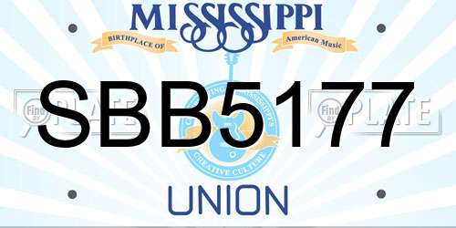 SBB5177 Mississippi License Plate