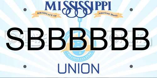 SBBBBBB Mississippi License Plate