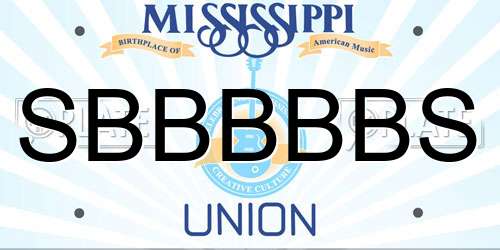 SBBBBBS Mississippi License Plate
