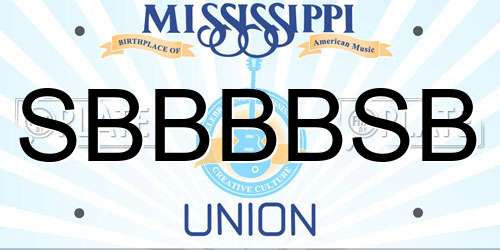 SBBBBSB Mississippi License Plate