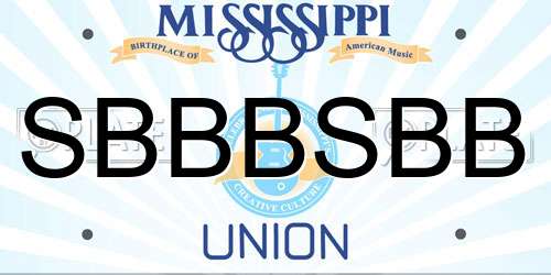 SBBBSBB Mississippi License Plate