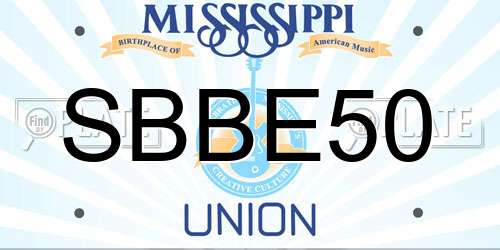 SBBE50 Mississippi License Plate