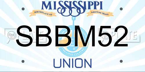 SBBM52 Mississippi License Plate