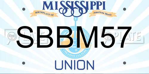 SBBM57 Mississippi License Plate
