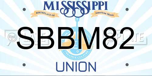 SBBM82 Mississippi License Plate
