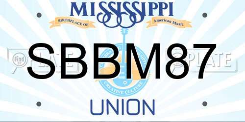 SBBM87 Mississippi License Plate
