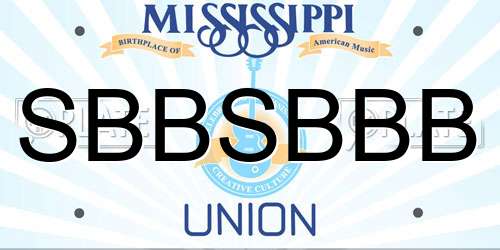SBBSBBB Mississippi License Plate