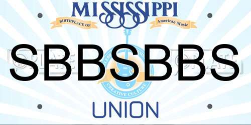 SBBSBBS Mississippi License Plate